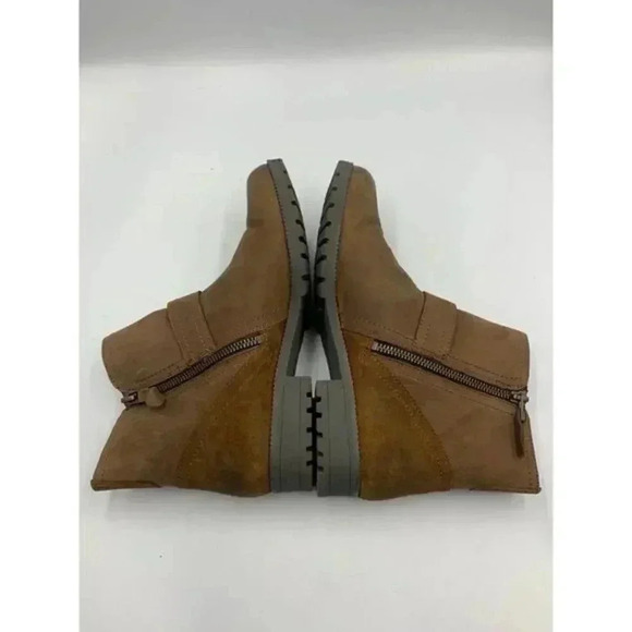 Hotter Lotty Women's Brown Leather Ankle Zip Biker‎ Boots Burnished Toe Sz 7 US - Picture 4 of 8